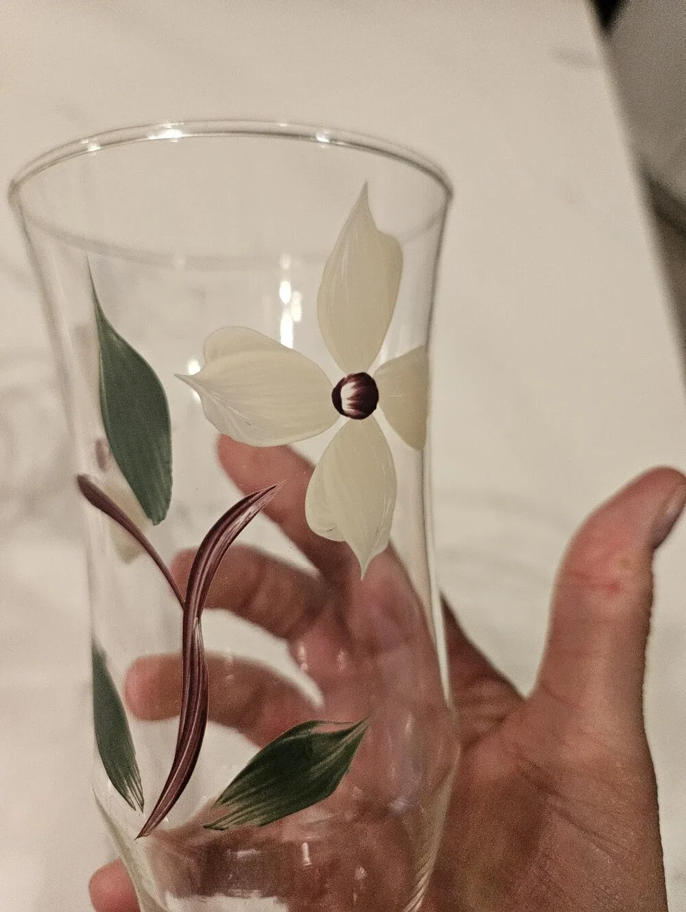 Floral Painted Glass Tumbler Set - Multicolor Set of 4